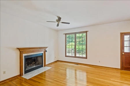 Fireplace in kitchen